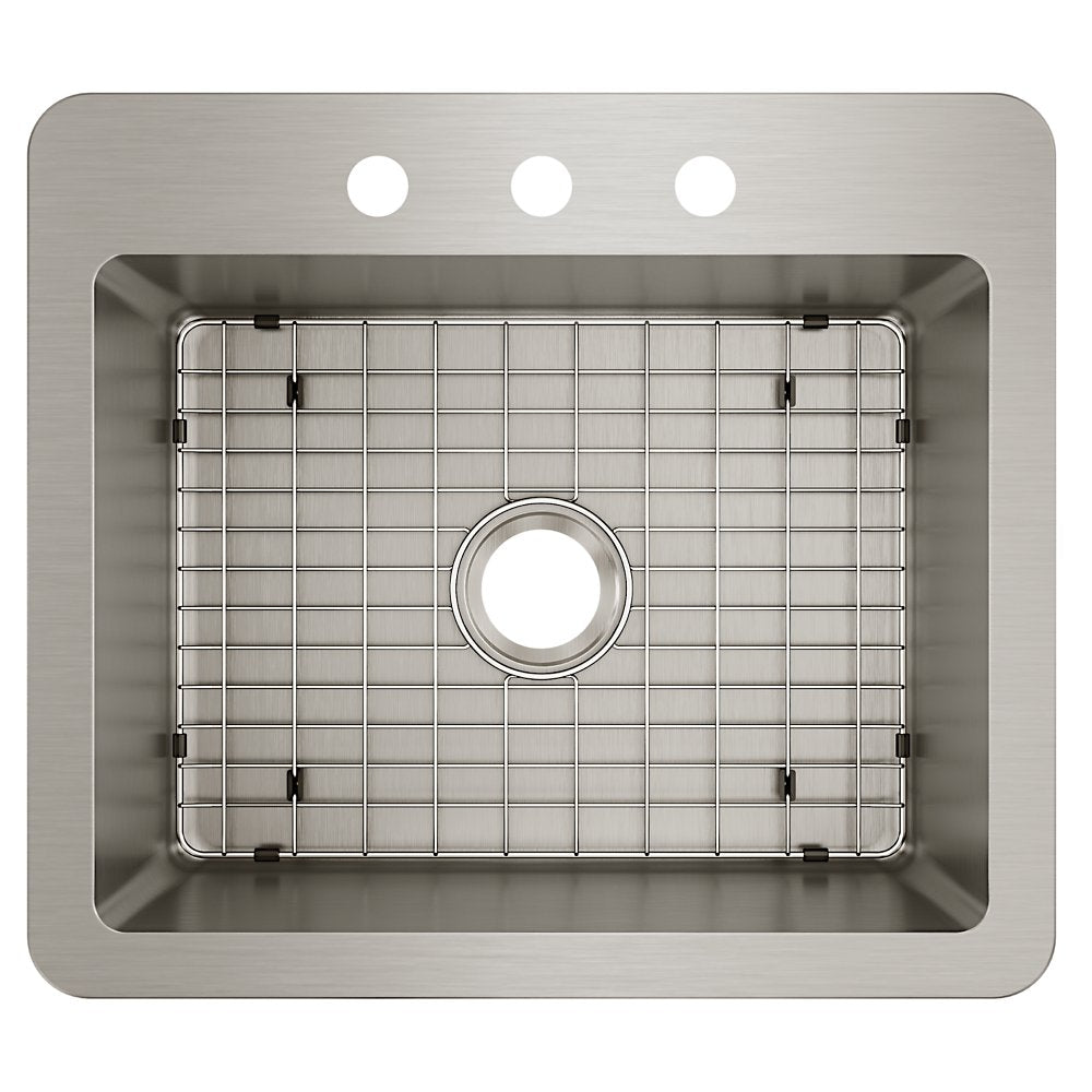 Elkay HDSB25229TR3 3 Holes Single Bowl Kitchen Sink 25" x 22" x 9" Stainless Steel