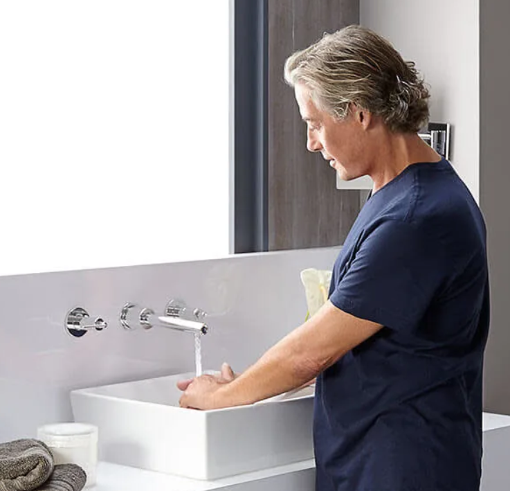 DXV D3510545C.100 Percy Double Handle Wall Mount Bathroom Faucet, Polished Chrome