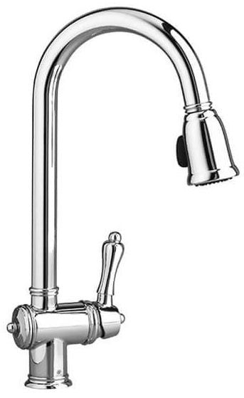 DXV D35402300.100 Victorian Single Handle Pull Down Kitchen Faucet in Chrome,