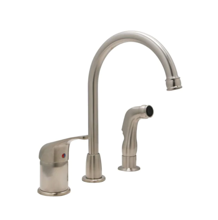 Huntington Brass K2780002-Z Single Control Kitchen Faucet with Side Spray, Satin Nickel