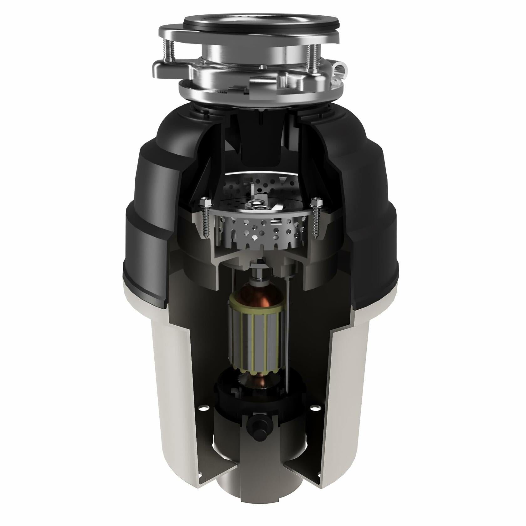 Karran 3/4 HP Continuous Feed Garbage Disposal for Kitchen Sinks with Power Cord and Accessories Included