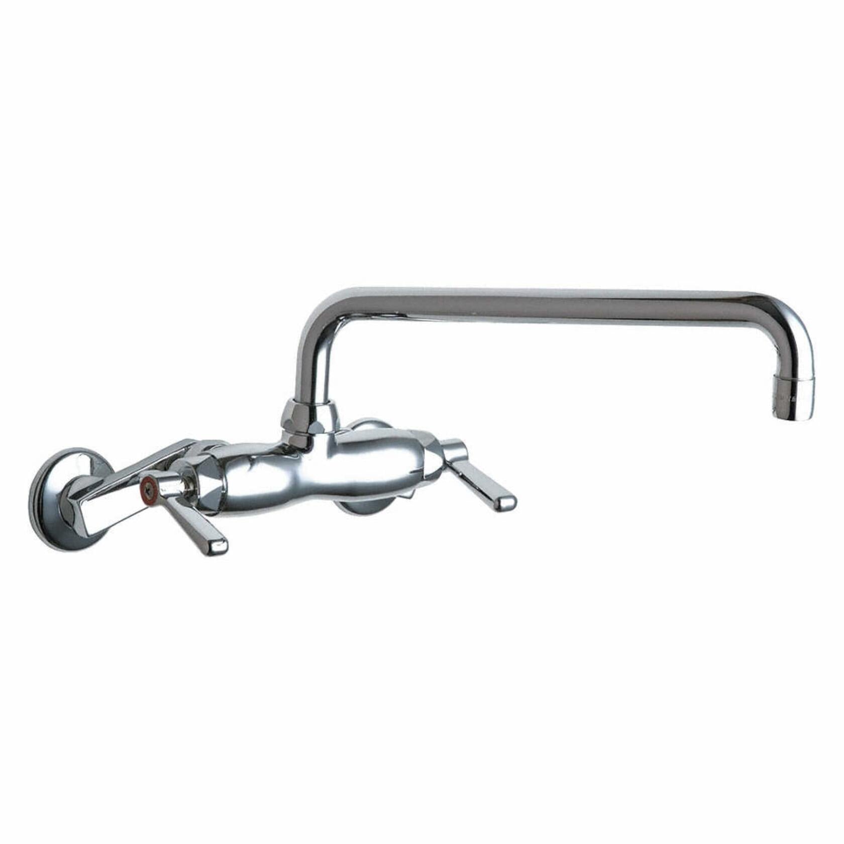 Chicago Faucets 445-L12E35ABCP Hot and Cold Water Sink Faucet, Chrome