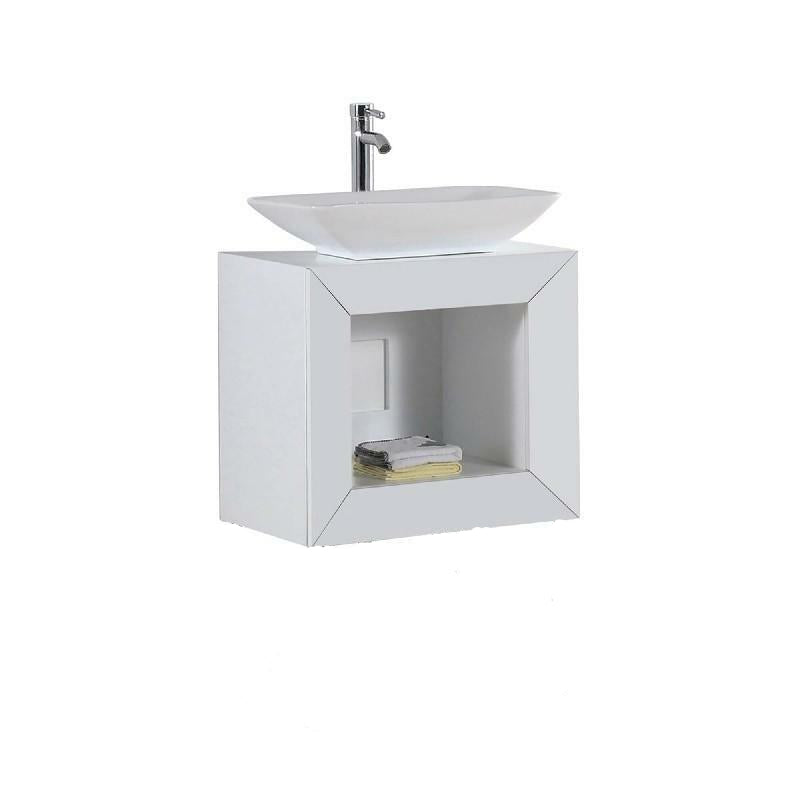 Fine Fixtures MX24WH Maxi 24 Inch Wall Mount Single Bath Vanity, White Matte