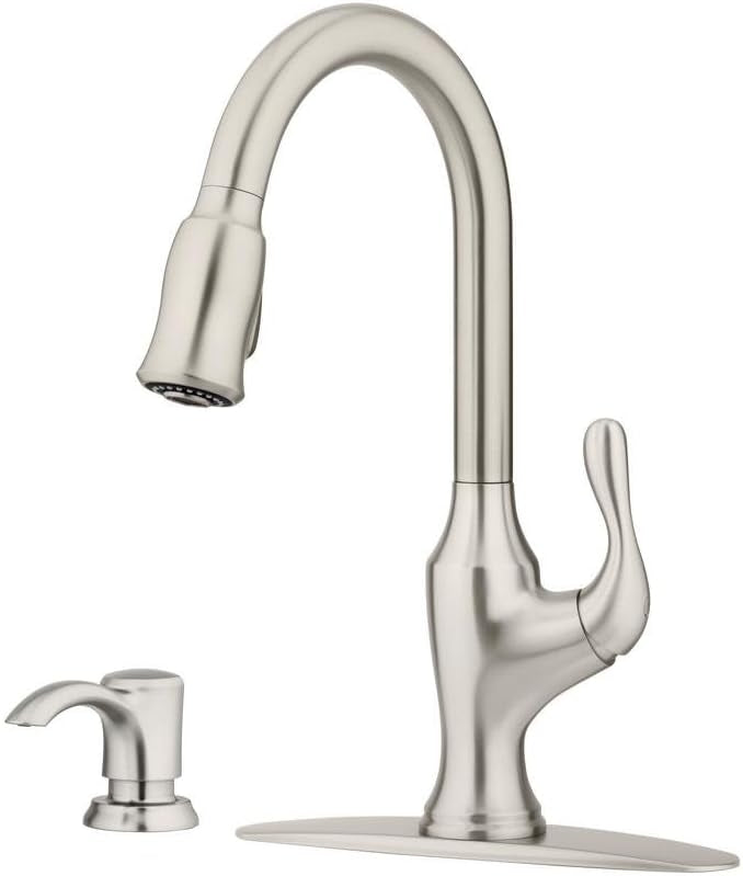 Pfister F-529-7DMGS Deming Single-Handle Pull-Down Sprayer Kitchen Faucet, Spot Defense Stainless Steel