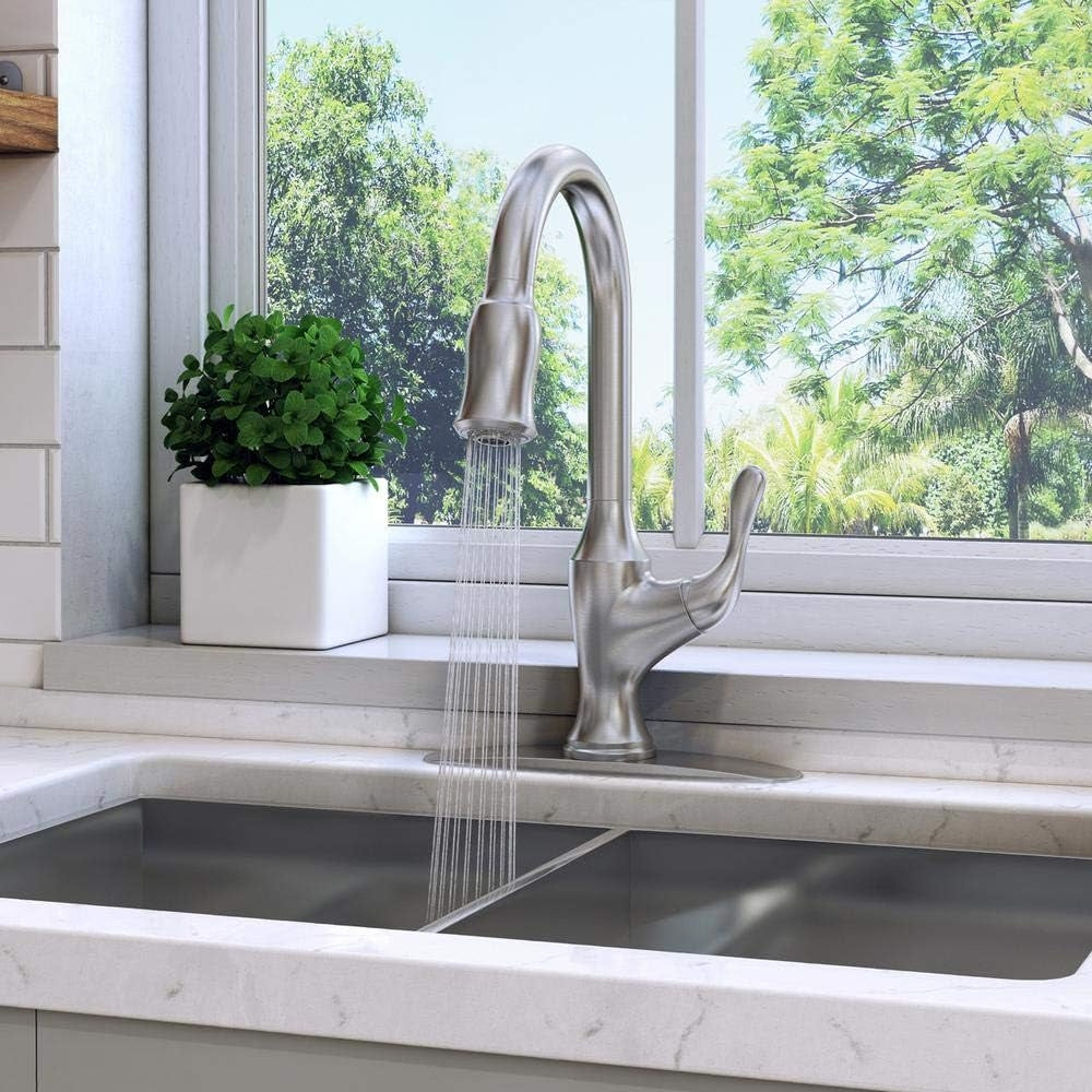 Pfister F-529-7DMGS Deming Single-Handle Pull-Down Sprayer Kitchen Faucet, Spot Defense Stainless Steel