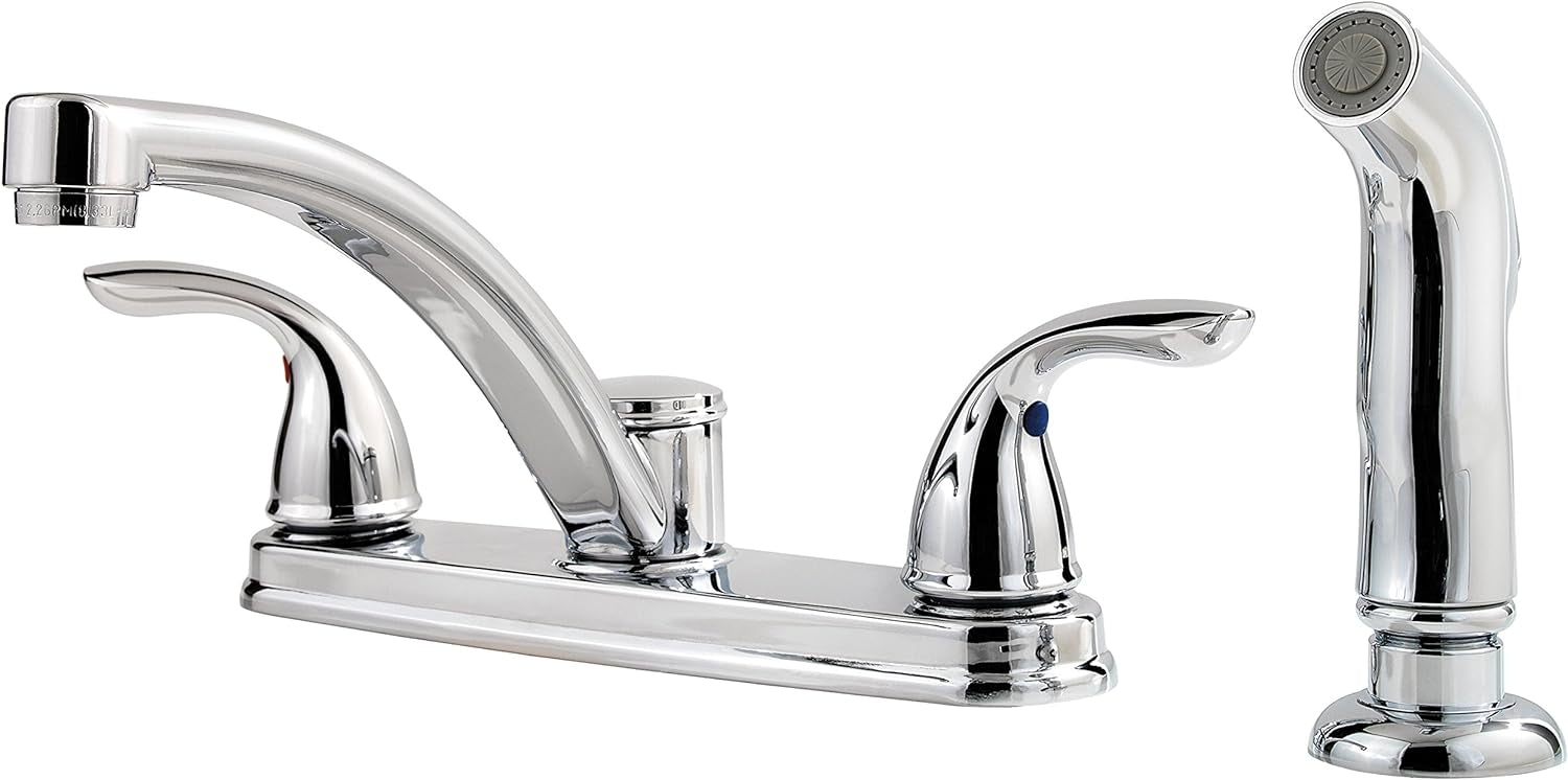 Pfister LF0354THC Delton 2-Handle Kitchen Faucet with Side Spray, Polished Chrome
