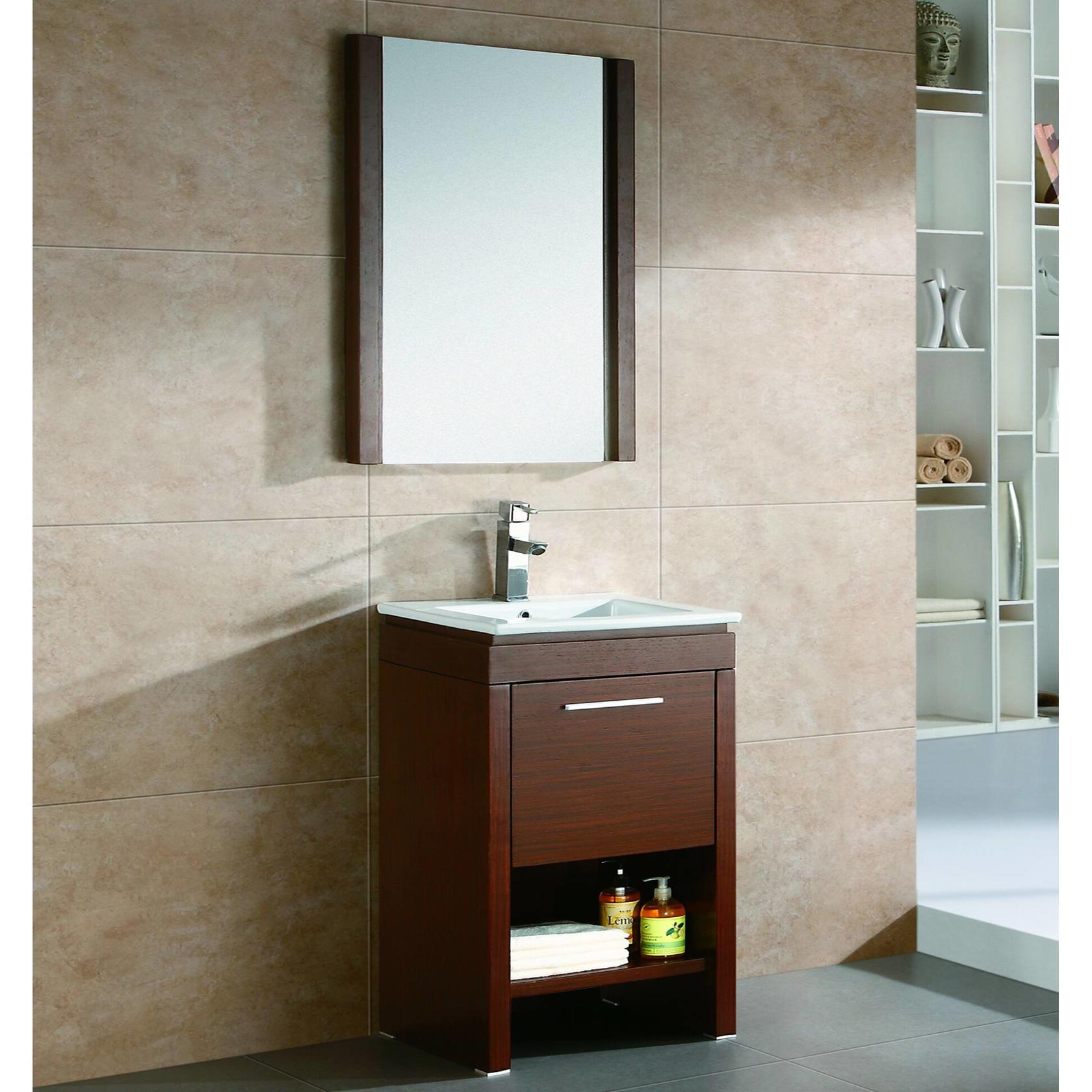 Fine Fixtures MOM24WE Modena 22" x 32" Wall-Mount Rectangular Bathroom Mirror (Wenge)