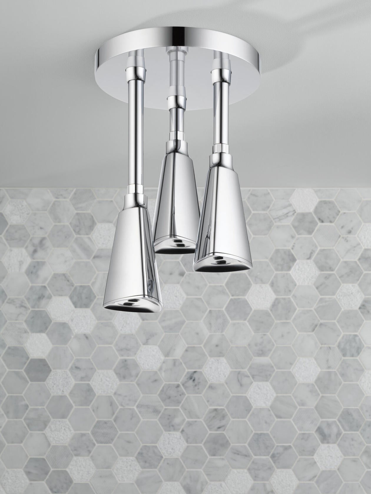 Delta 57140-25 Zura H2O Kinetic 2.5 GPM Ceiling-Mount Pendant Raincan Shower Head (Chrome)