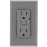 Leviton GFTR1-GY 15 Amp Self Test Tamper Resistant GFCI Outlet Gray (Pack of 5)