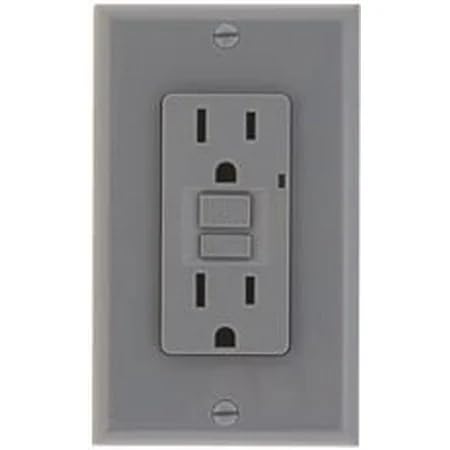 Leviton GFTR1-GY 15 Amp Self Test Tamper Resistant GFCI Outlet Gray (Pack of 5)