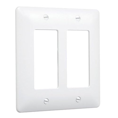 TayMac 5500W 2-Gang 4.75" Square Wall Plate White (Pack of 10)