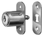 Compx National C8042-26D Brushed Nickel Key Lock for Wood Sliding Doors – Includes 2 Keys