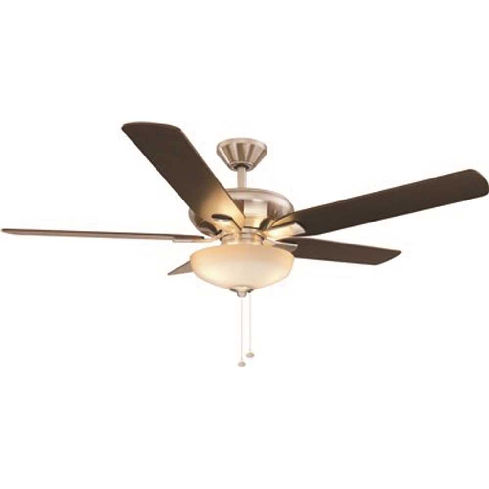 Hampton Bay Holly Springs 52in LED Ceiling Fan Brushed Nickel Remote