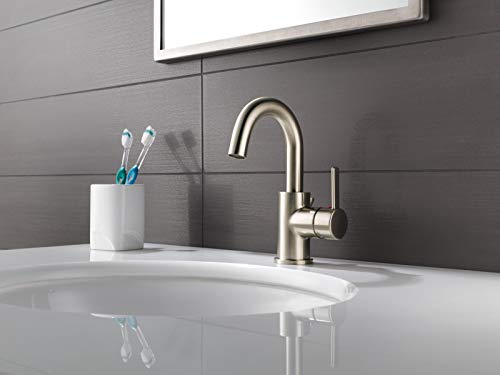 Peerless Precept Single Hole Bathroom Faucet Brushed Nickel, Single Handle Bathroom Faucet, Drain Assembly, Brushed Nickel P191102LF-BN