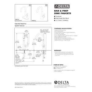 Delta 1953LF Single Handle Bar/Prep Faucet, Chrome