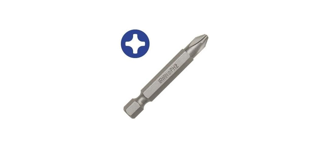 Irwin 3520071C Power Bit, No 2, Phillips/Slotted