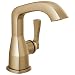 Delta Faucet Stryke Single Hole Bathroom Faucet, Gold Single Handle Bathroom Faucet, Bathroom Sink Faucet, Metal Push Pop-Up Drain, Lumicoat Champagne Bronze 576-CZ-PR-MPU-DST