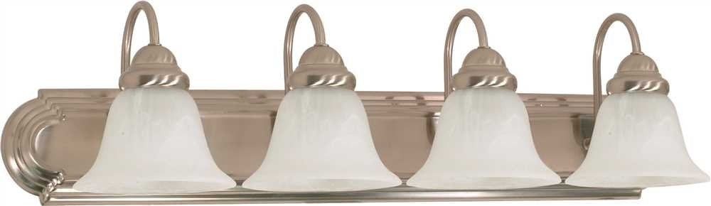 Monument 4-Light Vanity Fixture Brushed Nickel 30" GU24 Bulbs Included