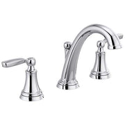 Delta Woodhurst Chrome Bathroom Faucet 3 Hole, 8 Inch Widespread Bathroom Sink Faucet for Vanity, Metal Push-Pop Drain Assembly, Chrome 3532LF