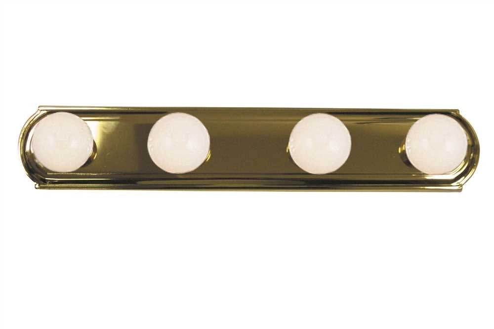 Beveled Edge Vanity Strip Light Fixture 24" Polished Brass, 4 x 60W Bulbs
