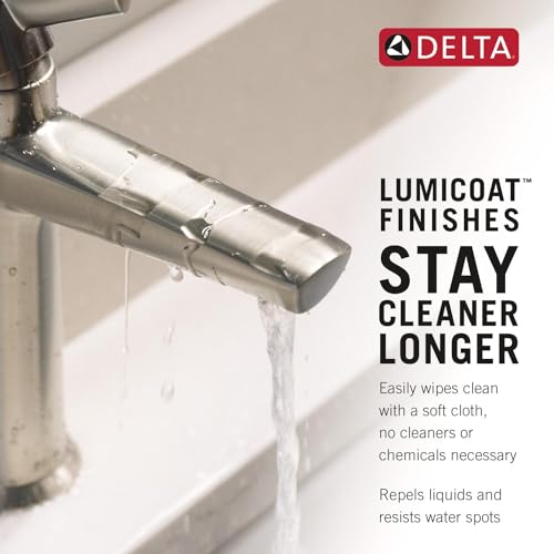 Delta Faucet Stryke Single Hole Bathroom Faucet, Gold Single Handle Bathroom Faucet, Bathroom Sink Faucet, Metal Push Pop-Up Drain, Lumicoat Champagne Bronze 576-CZ-PR-MPU-DST