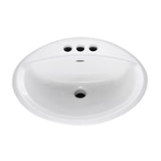 American Standard 0476.928.020 Aqualon Self-Rimming Oval Countertop Sink, White, 4-Inch Less Overflow