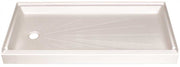 Mustee 3060L Left Hand Shower Base 31x62 Fiberglass White Slip Resistant
