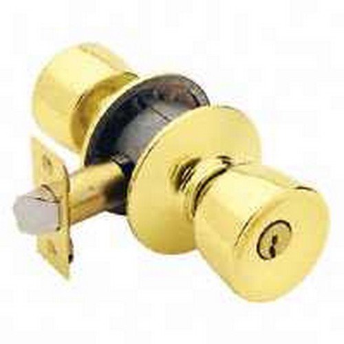 Schlage F51A BEL605KA4 Bell Entry Door Knob Bright Brass Lockset