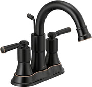 Peerless Westchester Centerset Bathroom Faucet Oil Rubbed Bronze, Bathroom Sink Faucet, Drain Assembly, Oil-Rubbed Bronze P2523LF-OB