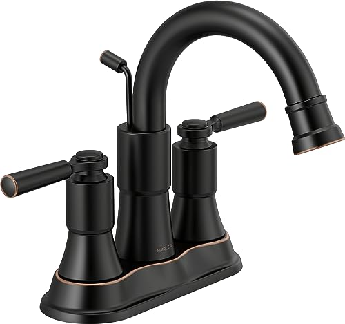 Peerless Westchester Centerset Bathroom Faucet Oil Rubbed Bronze, Bathroom Sink Faucet, Drain Assembly, Oil-Rubbed Bronze P2523LF-OB