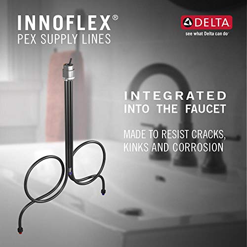 Delta Faucet Stryke Single Hole Bathroom Faucet, Gold Single Handle Bathroom Faucet, Bathroom Sink Faucet, Metal Push Pop-Up Drain, Lumicoat Champagne Bronze 576-CZ-PR-MPU-DST