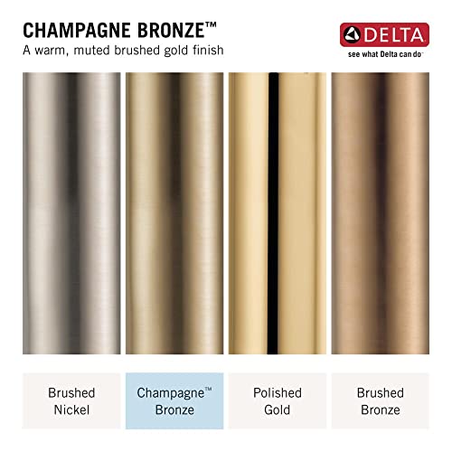 Delta Faucet Stryke Single Hole Bathroom Faucet, Gold Single Handle Bathroom Faucet, Bathroom Sink Faucet, Metal Push Pop-Up Drain, Lumicoat Champagne Bronze 576-CZ-PR-MPU-DST