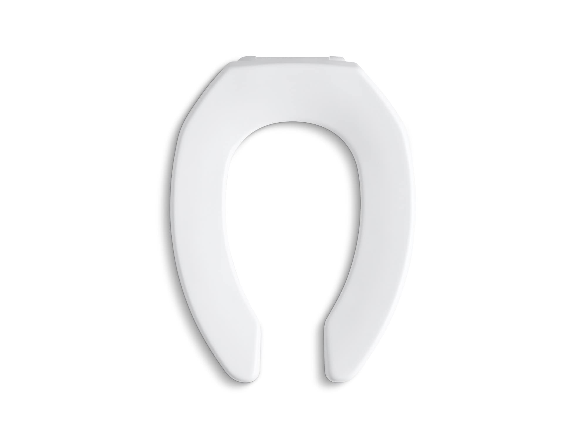 Kohler K-4670-C-0 Lustra Elongated Toilet Seat White with Check Hinge, Durable Polypropylene