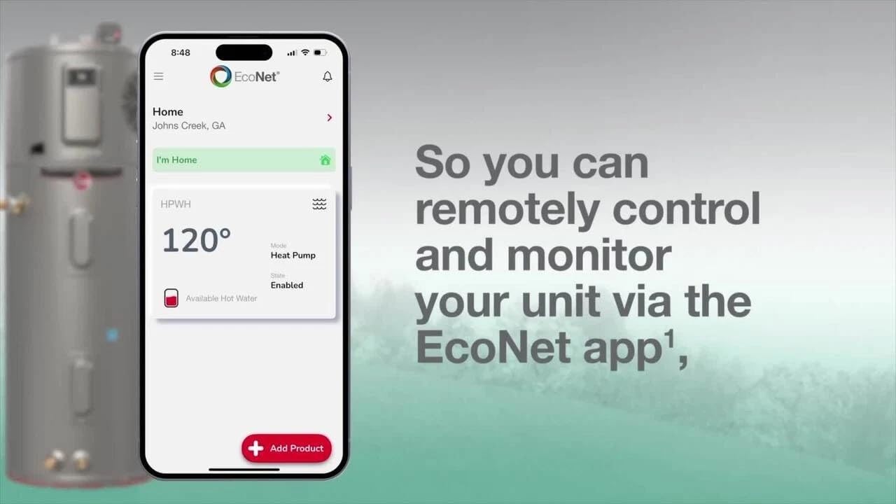 Rheem ProTerra 50 Gal. Smart Hybrid Heat Pump Water Heater — XE50T10H45U1 | Energy Star, Wi-Fi, 3.88 UEF