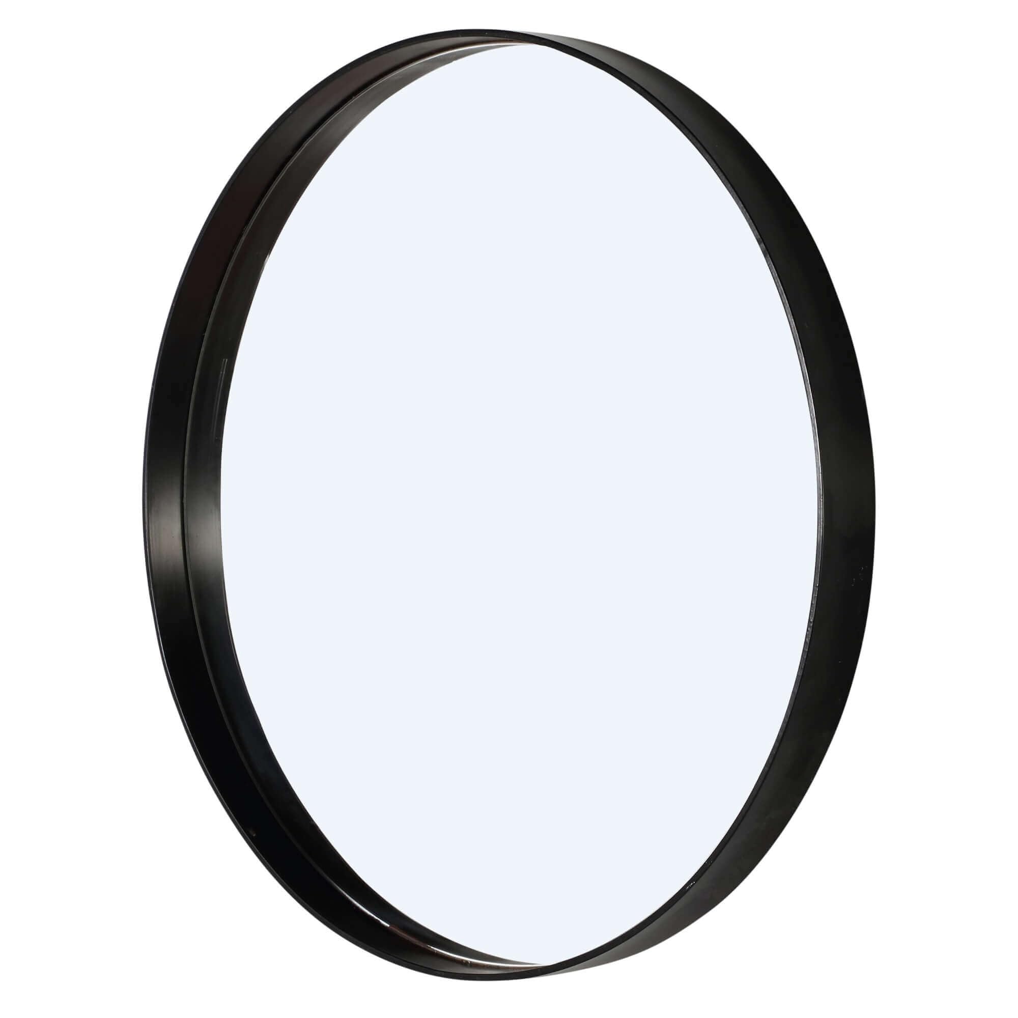Fine Fixtures Rubik RBM24SB 24" Round Bathroom Mirror Ã¢â‚¬â€œ Modern Minimalist Black Metal Frame