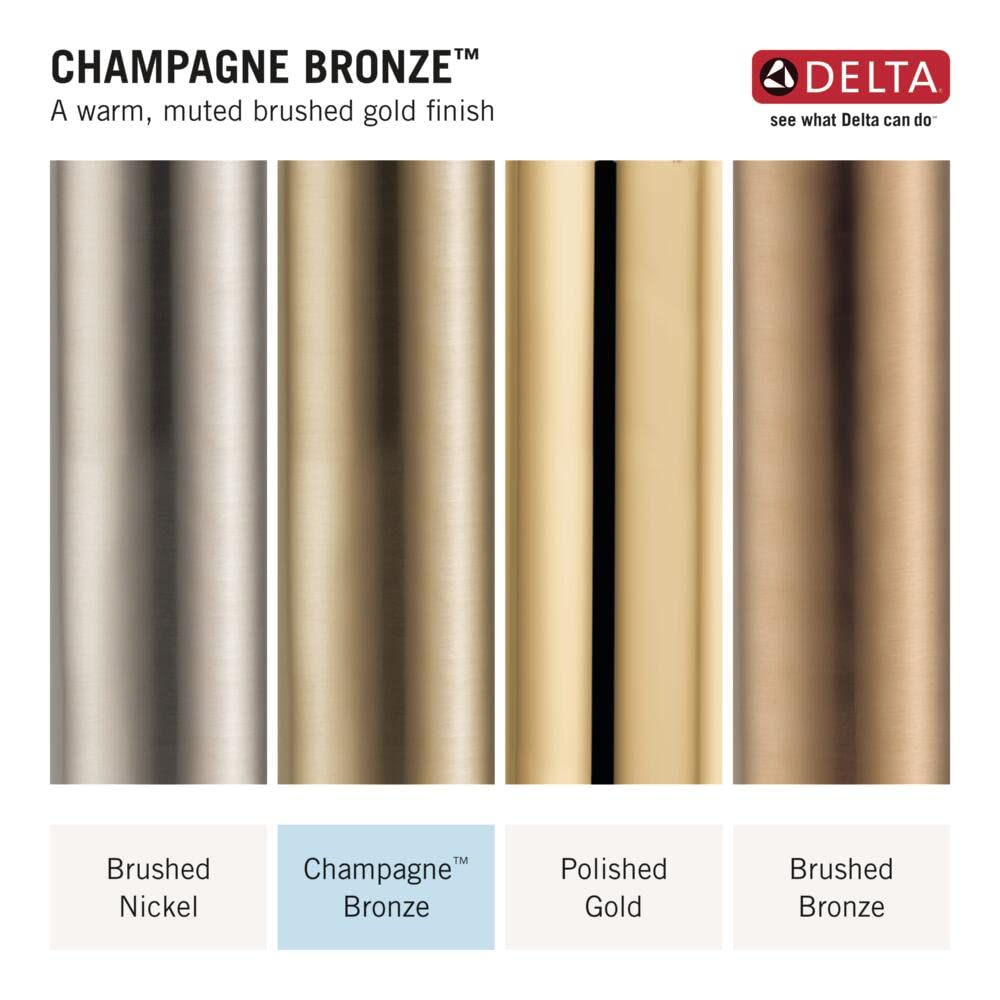 Delta Faucet Stryke Single Hole Bathroom Faucet, Gold Single Handle Bathroom Faucet, Bathroom Sink Faucet, Metal Push Pop-Up Drain, Lumicoat Champagne Bronze 576-CZ-PR-MPU-DST