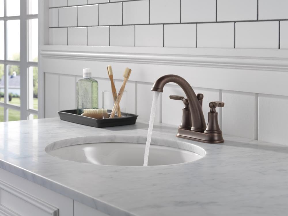 Delta Faucet 2532LF-RBMPU Woodhurst 2-Handle Centerset Bathroom Faucet, Venetian Bronze