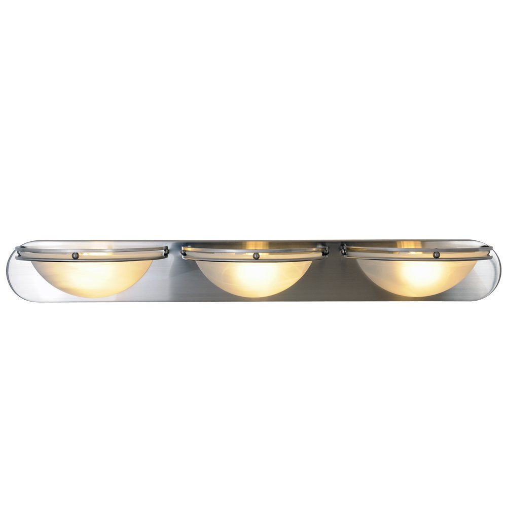 Monument 617618 36" Brushed Nickel 3-Light Art Deco Bathroom Vanity Fixture