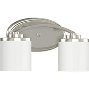 Monument 2479593 Dual Lamp Vanity Fixture Brushed Nickel Wall Mount 2-Light