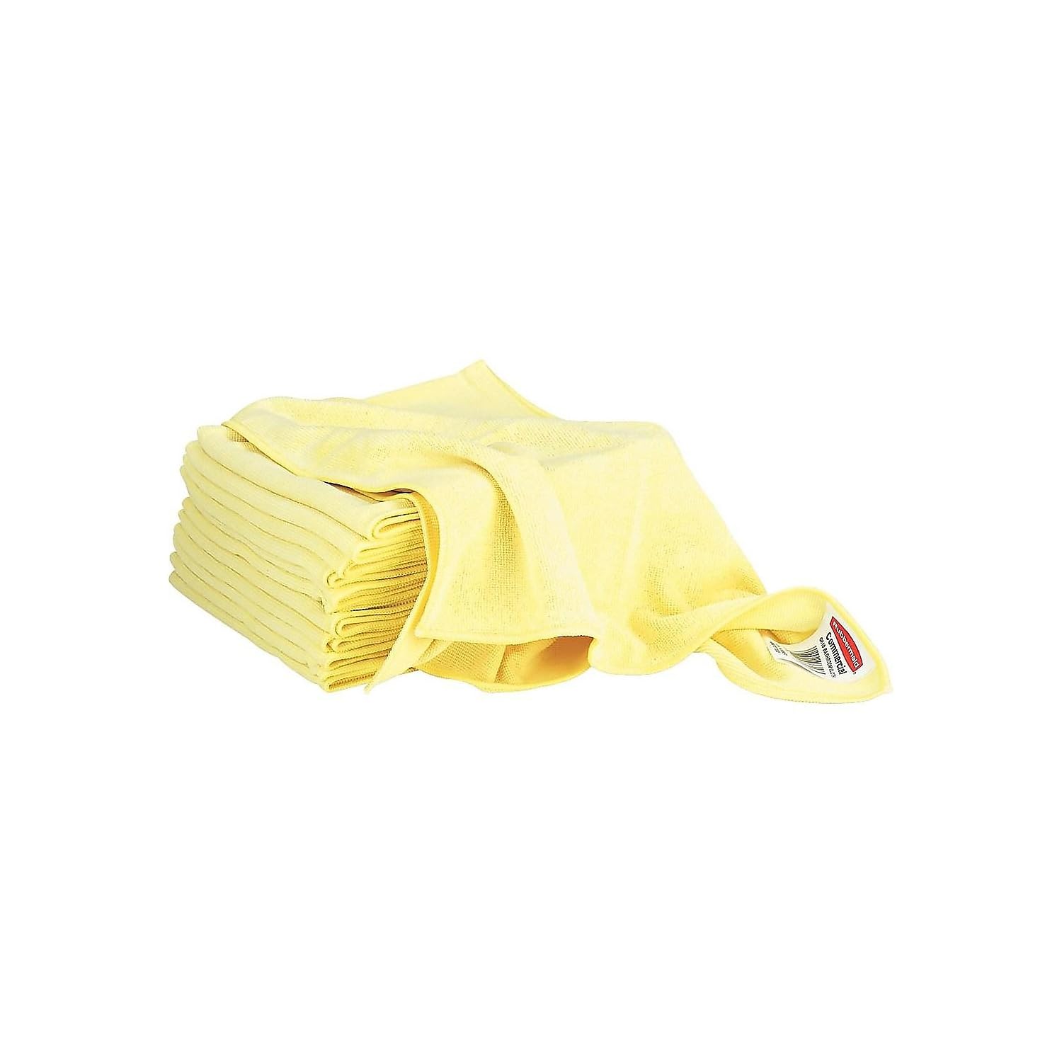 Rubbermaid HYGEN Microfiber Cleaning Cloth Yellow 16x16 Pack of 12 Durable