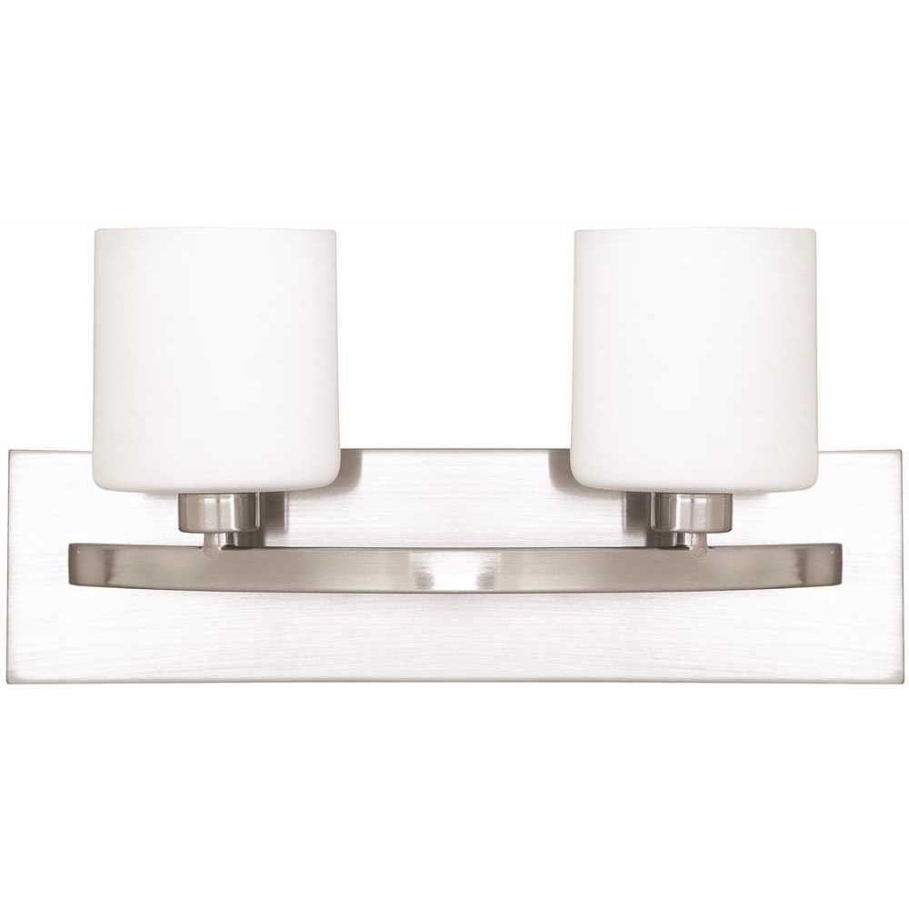 Monument 2-Light Vanity Fixture Brushed Nickel 40W G9 Halogen Wall Light