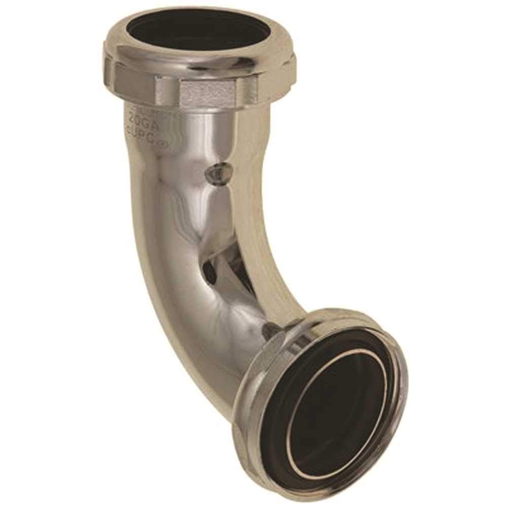 GIDDS-59706 1-1/4" Repair Trap Elbow 20 Gauge Chrome Plated Plumbing
