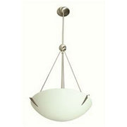 Monument 3-Light Pendant Brushed Nickel Sandblasted Glass 17 x 41.5