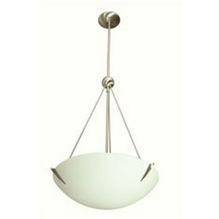 Monument 3-Light Pendant Brushed Nickel Sandblasted Glass 17 x 41.5