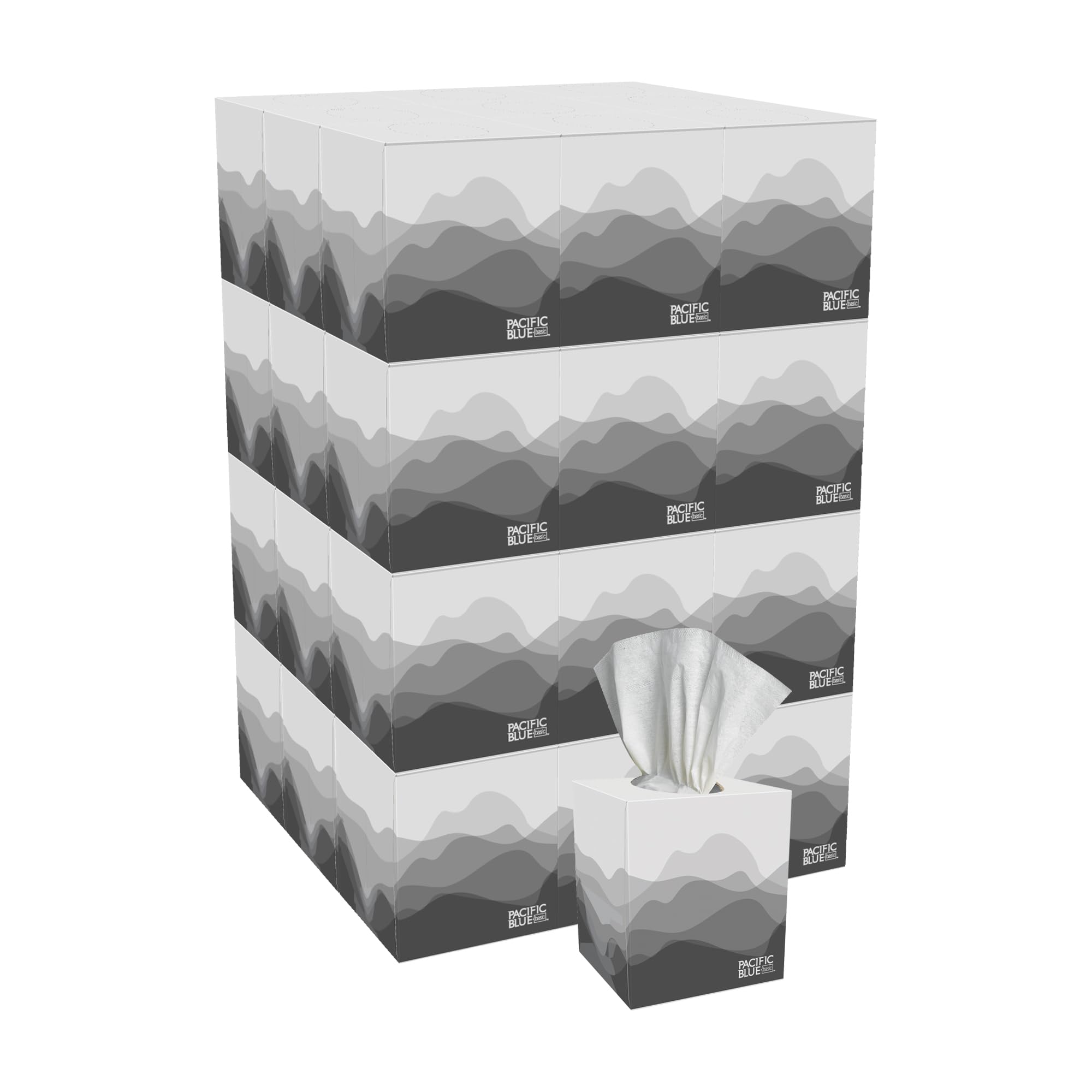 Georgia-Pacific Pacific Blue Basic 2-Ply Facial Tissue, 36 Boxes Bulk Case (47510)