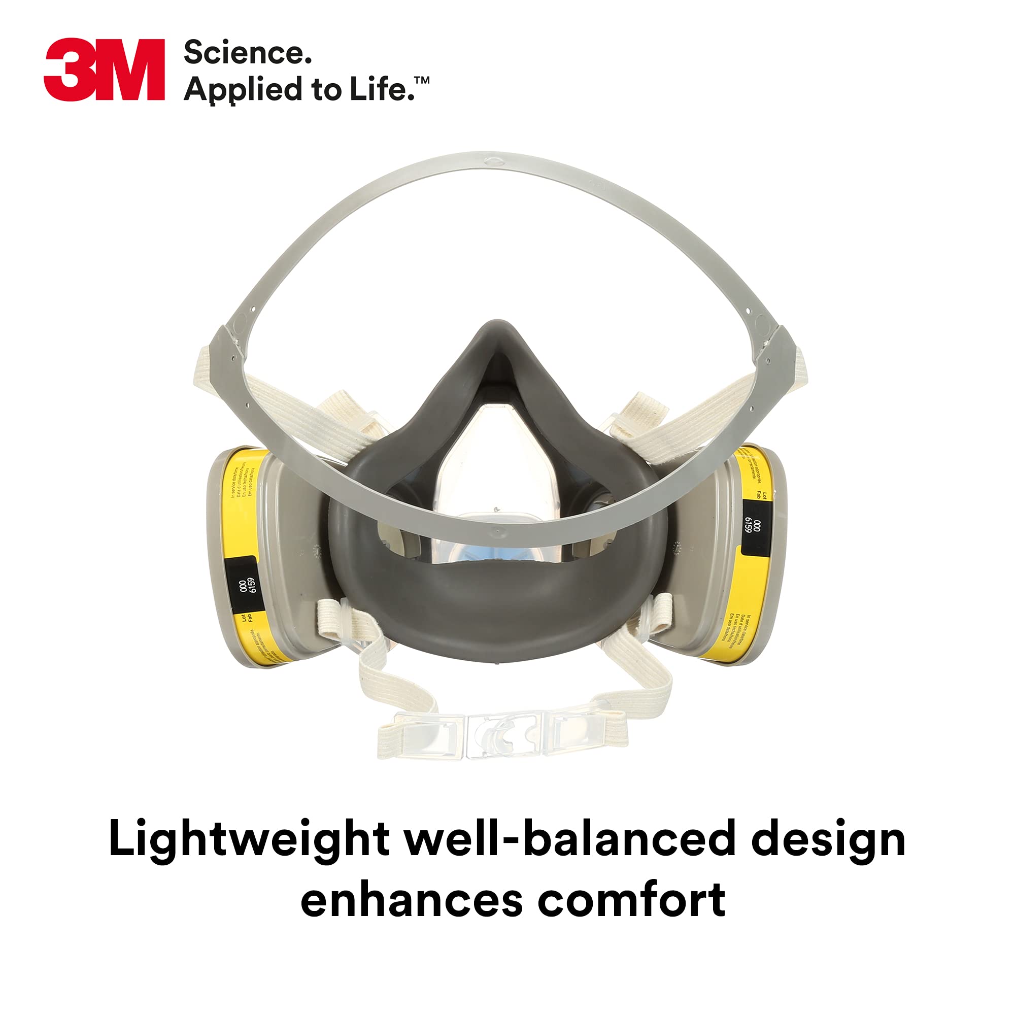3M 5203 Half Face Respirator Pack of 12 Organic Vapor Acid Gas NIOSH