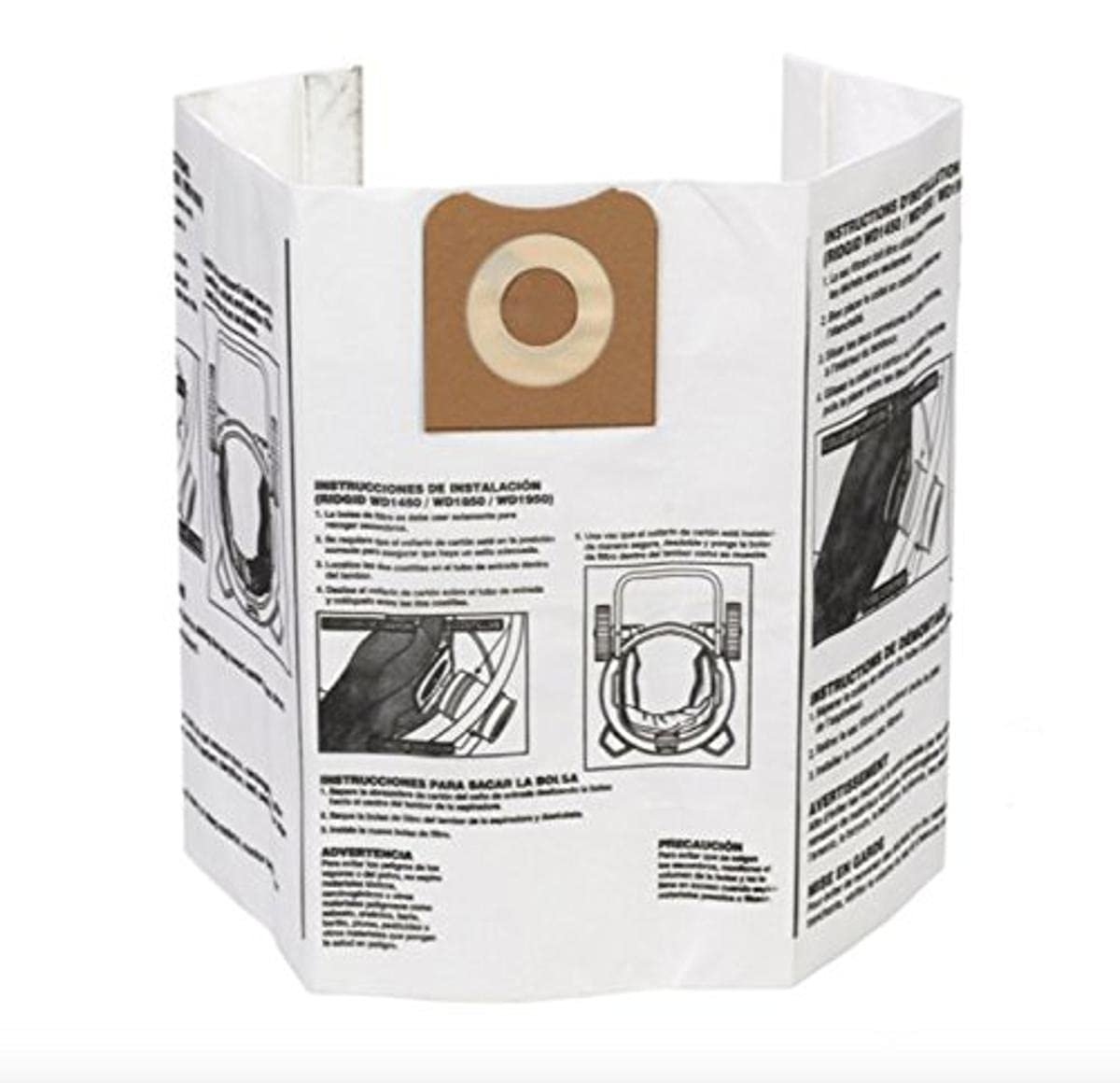 RIDGID 23743 VF3502 Dust Bags 2 Pack 12-16 Gal Wet/Dry Vacuum Filter