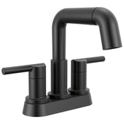 Delta Nicoli 25849LF-BLPD 4 in. Centerset Two Handle Bathroom Faucet with Pull-Down Spout, Matte Black