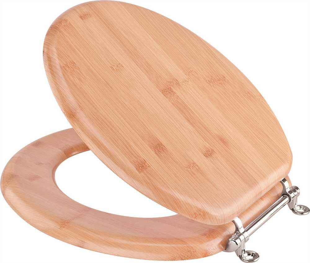 Premier Bamboo Round Toilet Seat Closed Front Traditional 296393 Durable