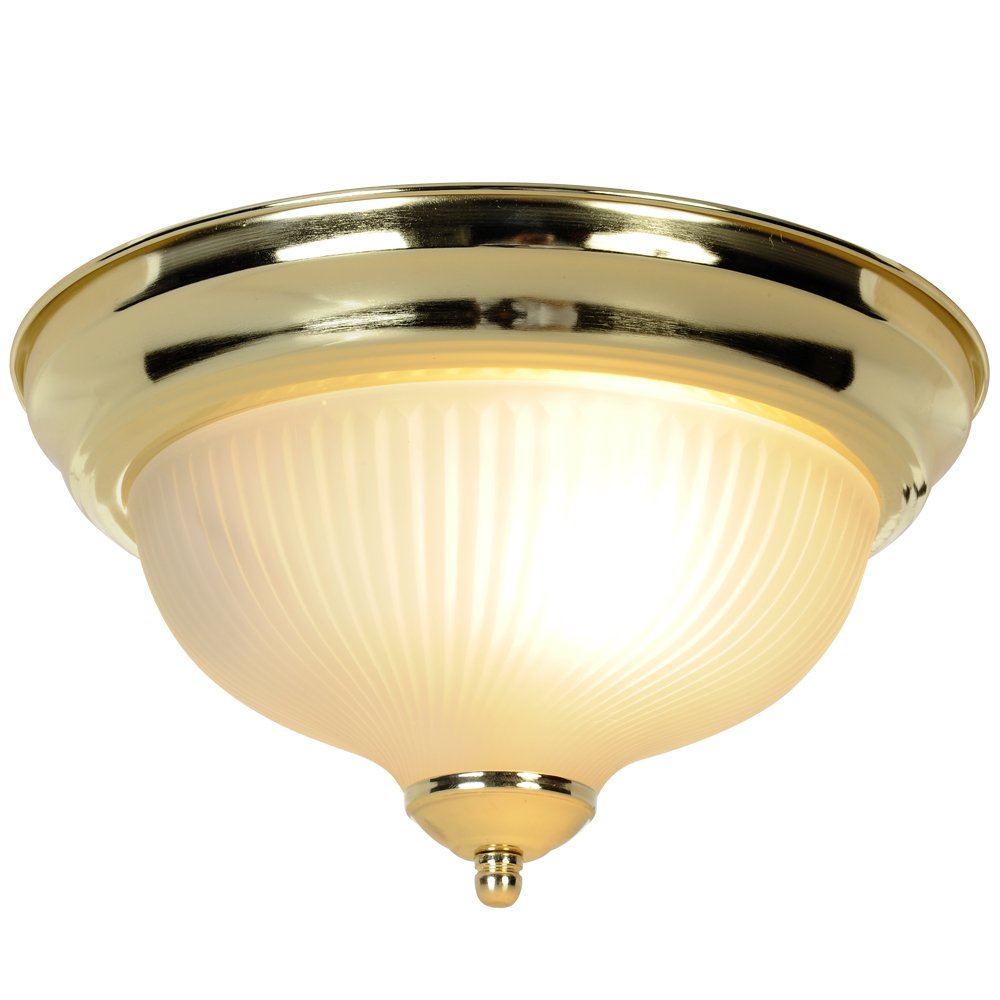 Monument 671351 Flush Mount Ceiling Light Polished Brass 10-7/8 Inch